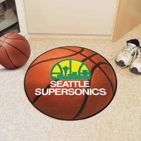 NBA Retro Seattle Supersonics Basketball Rug - 27in. Diameter