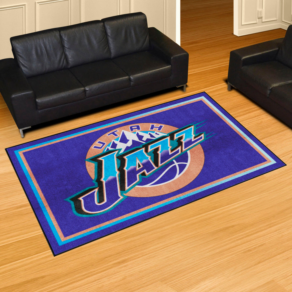 NBA Retro Utah Jazz 5ft. x 8 ft. Plush Area Rug