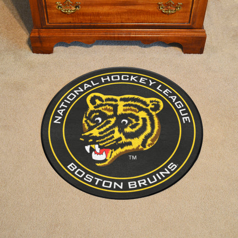 NHL Retro Boston Bruins Hockey Puck Rug - 27in. Diameter