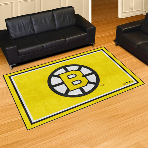 NHL Retro Boston Bruins 5ft. x 8 ft. Plush Area Rug