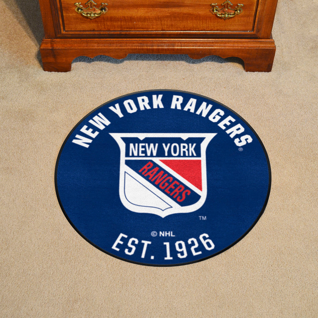 NHL Retro New York Rangers Roundel Rug - 27in. Diameter