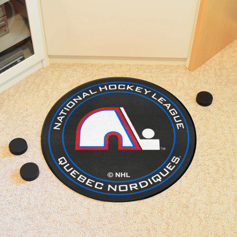 NHL Retro Quebec Nordiques Hockey Puck Rug - 27in. Diameter