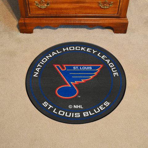 NHL Retro St. Louis Blues Hockey Puck Rug - 27in. Diameter