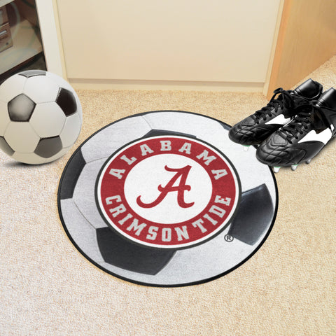 Alabama Crimson Tide Soccer Ball Rug, Round Logo - 27in. Diameter