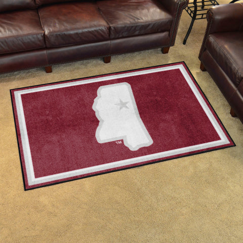 Mississippi State Bulldogs 4ft. x 6ft. Plush Area Rug, State Logo