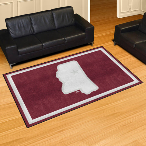 Mississippi State Bulldogs 5ft. x 8 ft. Plush Area Rug, State Logo