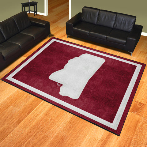 Mississippi State Bulldogs 8ft. x 10 ft. Plush Area Rug, State Logo