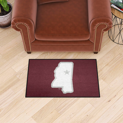 Mississippi State Bulldogs Starter Mat Accent Rug, State Logo - 19in. x 30in.