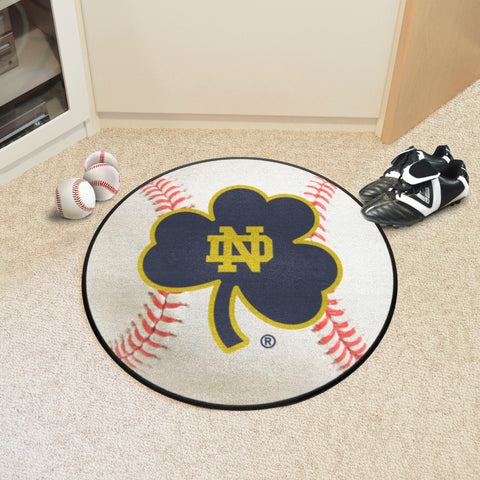 Notre Dame Fighting Irish Baseball Rug, Clover Logo - 27in. Diameter