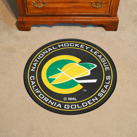 NHL Retro California Golden Seals Hockey Puck Rug - 27in. Diameter