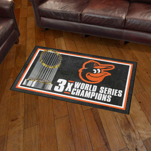 Baltimore Orioles Dynasty 3ft. x 5ft. Plush Area Rug