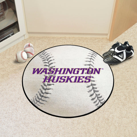 Washington Huskies Baseball Rug - 27in. Diameter
