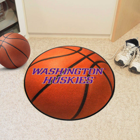 Washington Huskies Basketball Rug - 27in. Diameter