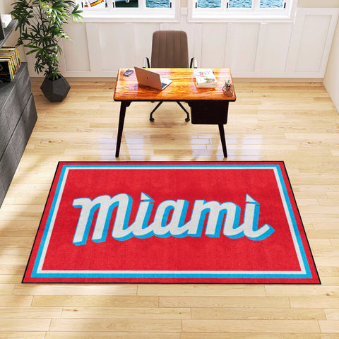 Miami Marlins 5ft. x 8 ft. Plush Area Rug