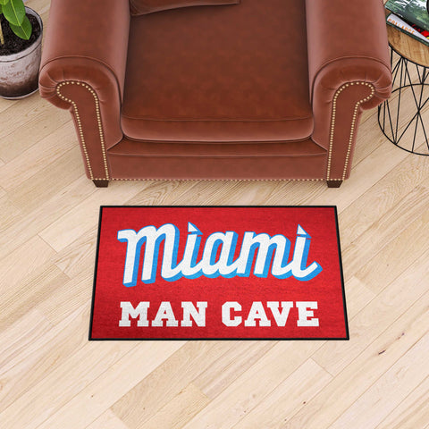 Miami Marlins Man Cave Starter Mat Accent Rug - 19in. x 30in.