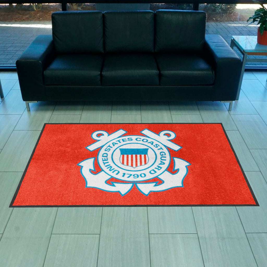 U.S. Coast Guard 4X6 High-Traffic Mat with Durable Rubber Backing - Landscape Orientation
