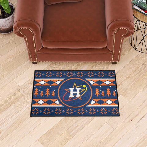 Houston Astros Holiday Sweater Starter Mat Accent Rug - 19in. x 30in.