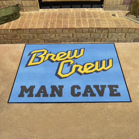Milwaukee Brewers Man Cave All-Star Rug - 34 in. x 42.5 in.