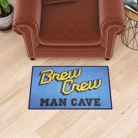 Milwaukee Brewers Man Cave Starter Mat Accent Rug - 19in. x 30in.