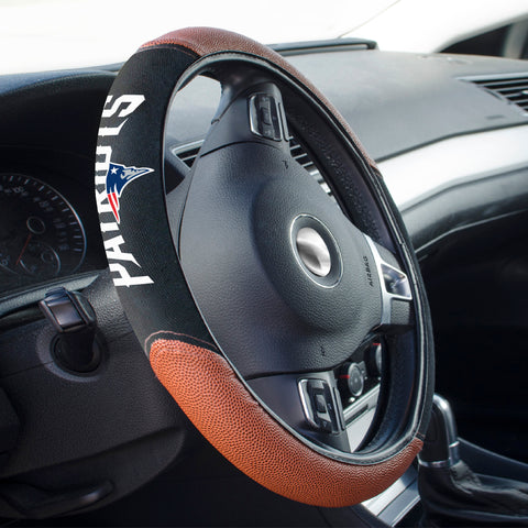 New England Patriots Football Grip Steering Wheel Cover 15" Diameter