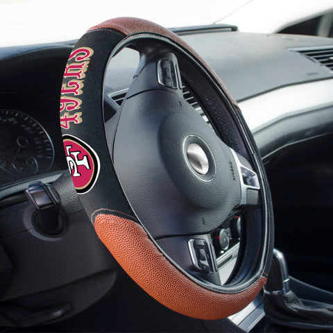 San Francisco 49ers Football Grip Steering Wheel Cover 15" Diameter
