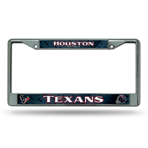 Houston Texans License Plate Frame Chrome Printed Insert
