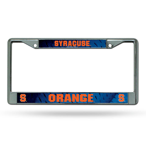 Syracuse Orange License Plate Frame Chrome Printed Insert