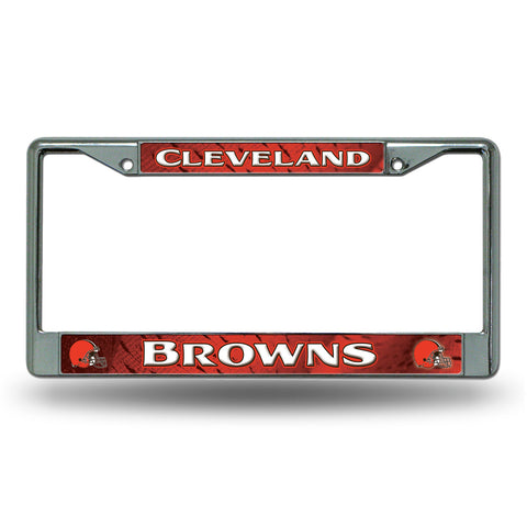 Cleveland Browns License Plate Frame Chrome Printed Insert