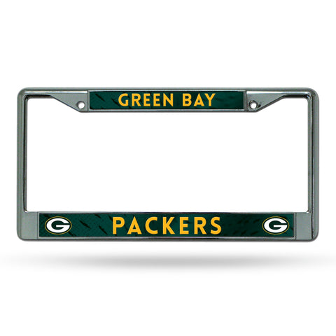 Green Bay Packers License Plate Frame Chrome Printed Insert