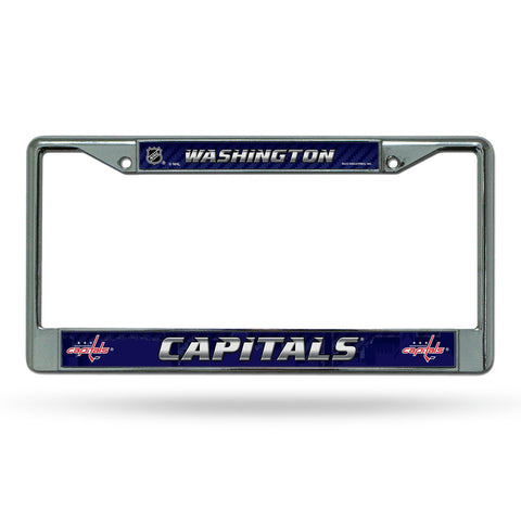 Washington Capitals License Plate Frame Chrome Printed Insert