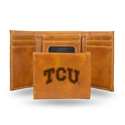 TCU Horned Frogs Wallet Trifold Laser Engraved