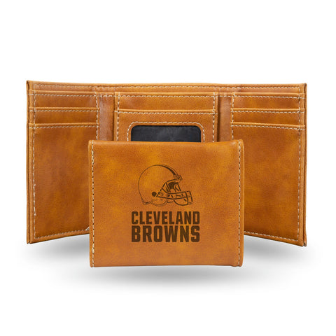 Cleveland Browns Wallet Trifold Laser Engraved
