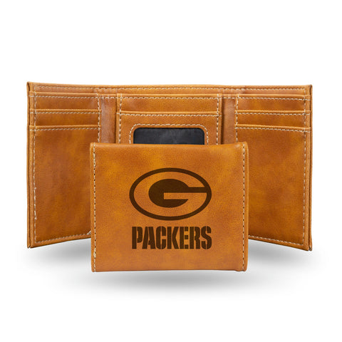 Green Bay Packers Wallet Trifold Laser Engraved