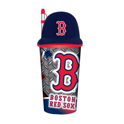 Boston Red Sox Helmet Cup 32oz Plastic with Straw