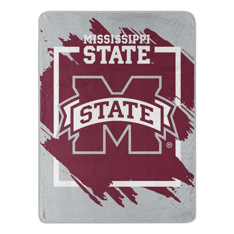 Mississippi State Bulldogs Blanket 46x60 Micro Raschel Dimensional Design Rolled