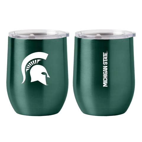 Michigan State Spartans Travel Tumbler 16oz Stainless Steel Curved