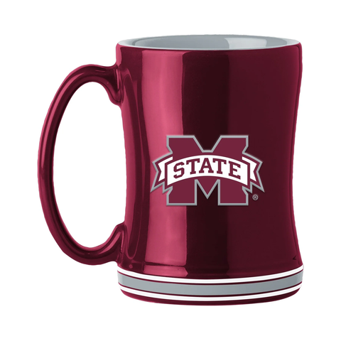 Mississippi State Bulldogs Coffee Mug 14oz Sculpted Relief Team Color