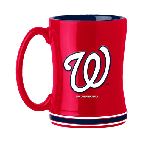 Washington Nationals Coffee Mug 14oz Sculpted Relief Team Color