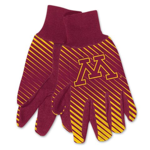 Minnesota Golden Gophers Gloves Two Tone Style Adult Size Size