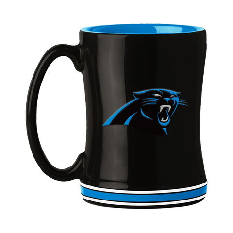 Carolina Panthers Coffee Mug 14oz Sculpted Relief Team Color