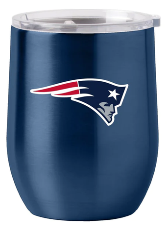 New England Patriots Travel Tumbler 16oz Stainless Steel Curved