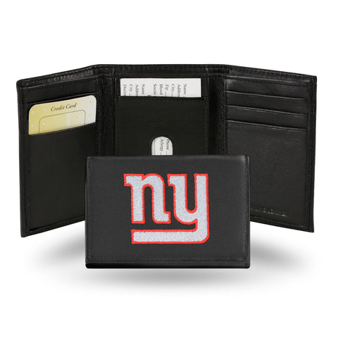 New York Giants Wallet Trifold Leather Embroidered - Special Order