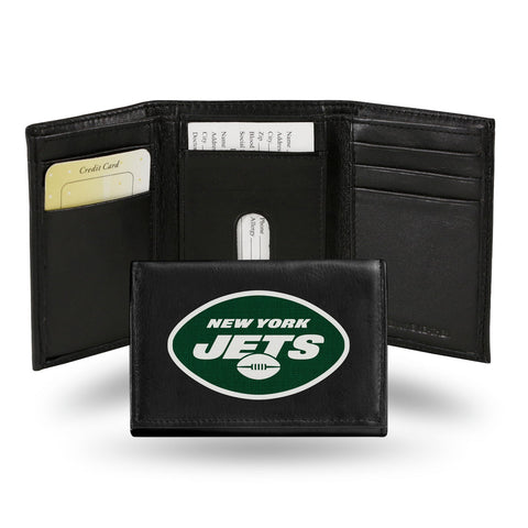 New York Jets Wallet Trifold Leather Embroidered
