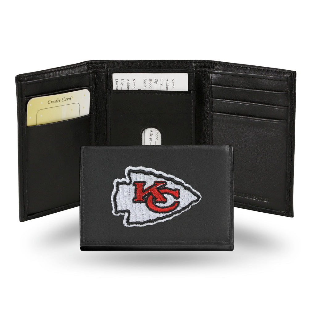 Kansas City Chiefs Wallet Trifold Leather Embroidered