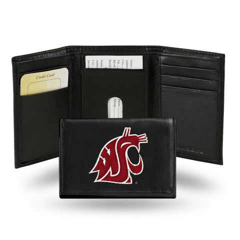 Washington State Cougars Wallet Trifold Leather Embroidered Special Order