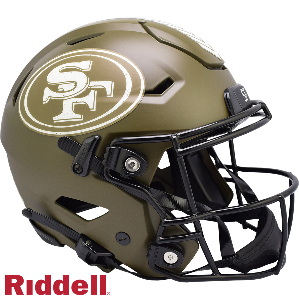 San Francisco 49ers Helmet Riddell Authentic Full Size SpeedFlex Style Salute To Service