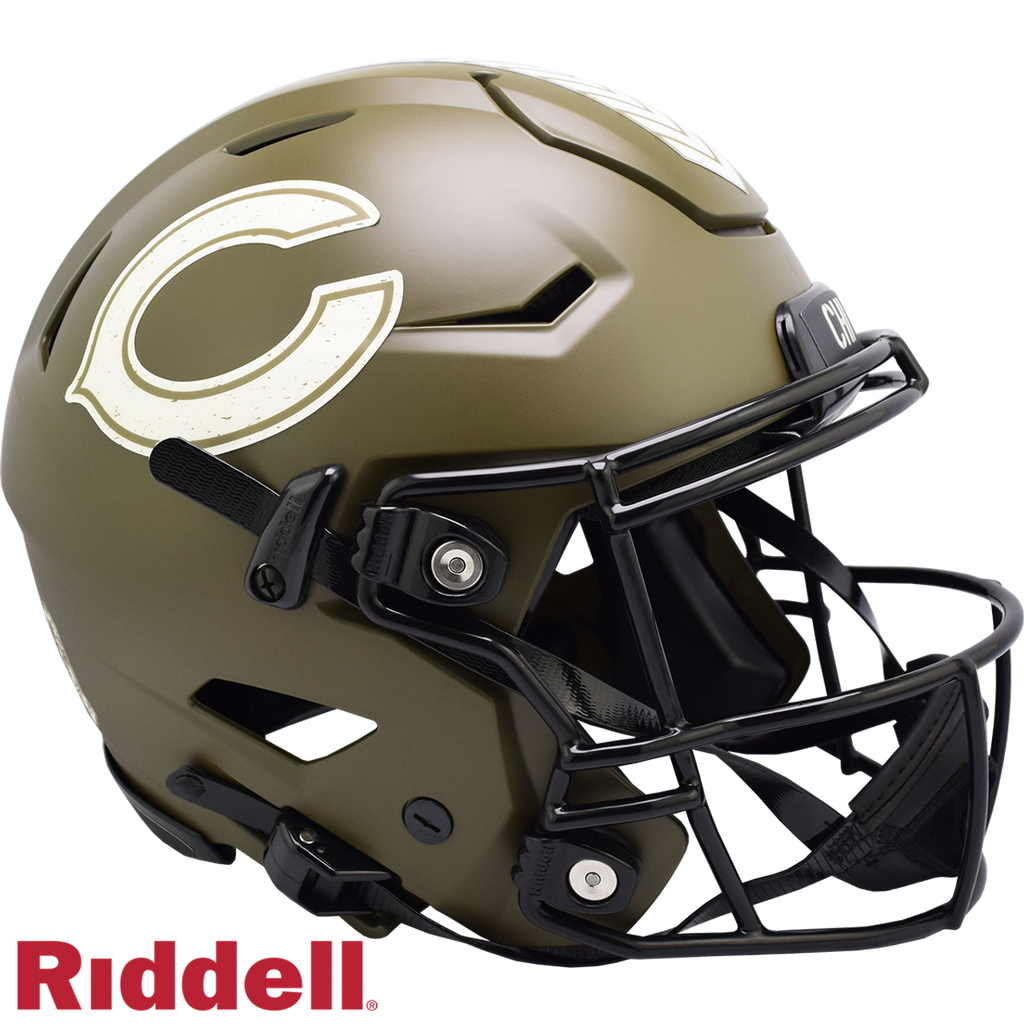 Chicago Bears Helmet Riddell Authentic Full Size SpeedFlex Style Salute To Service 2022