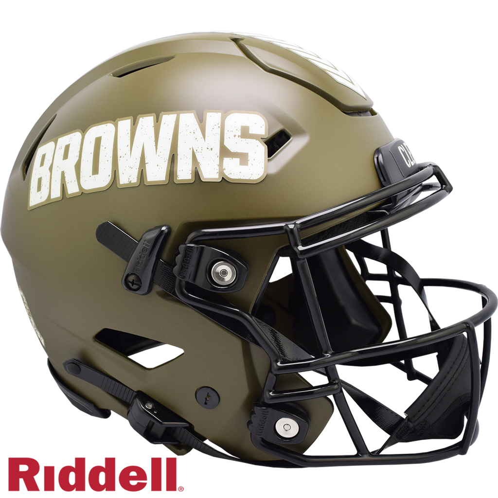 Cleveland Browns Helmet Riddell Authentic Full Size SpeedFlex Style Salute To Service