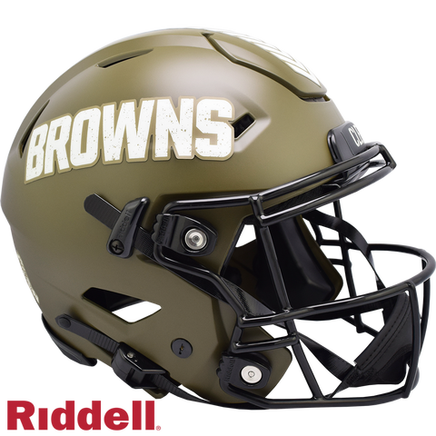 Cleveland Browns Helmet Riddell Authentic Full Size SpeedFlex Style Salute To Service