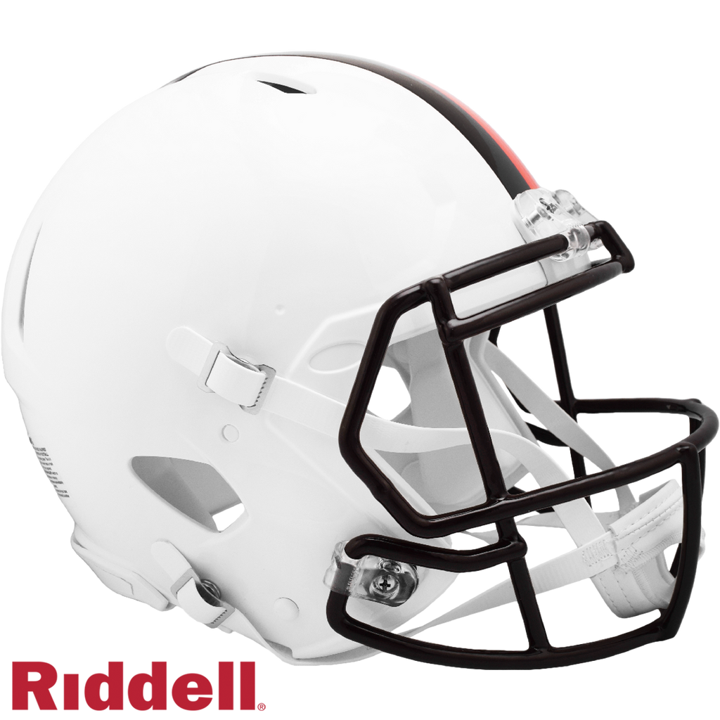 Cleveland Browns Helmet Riddell Authentic Full Size Speed Style On-Field Alternate 2023 White Out - Special Order
